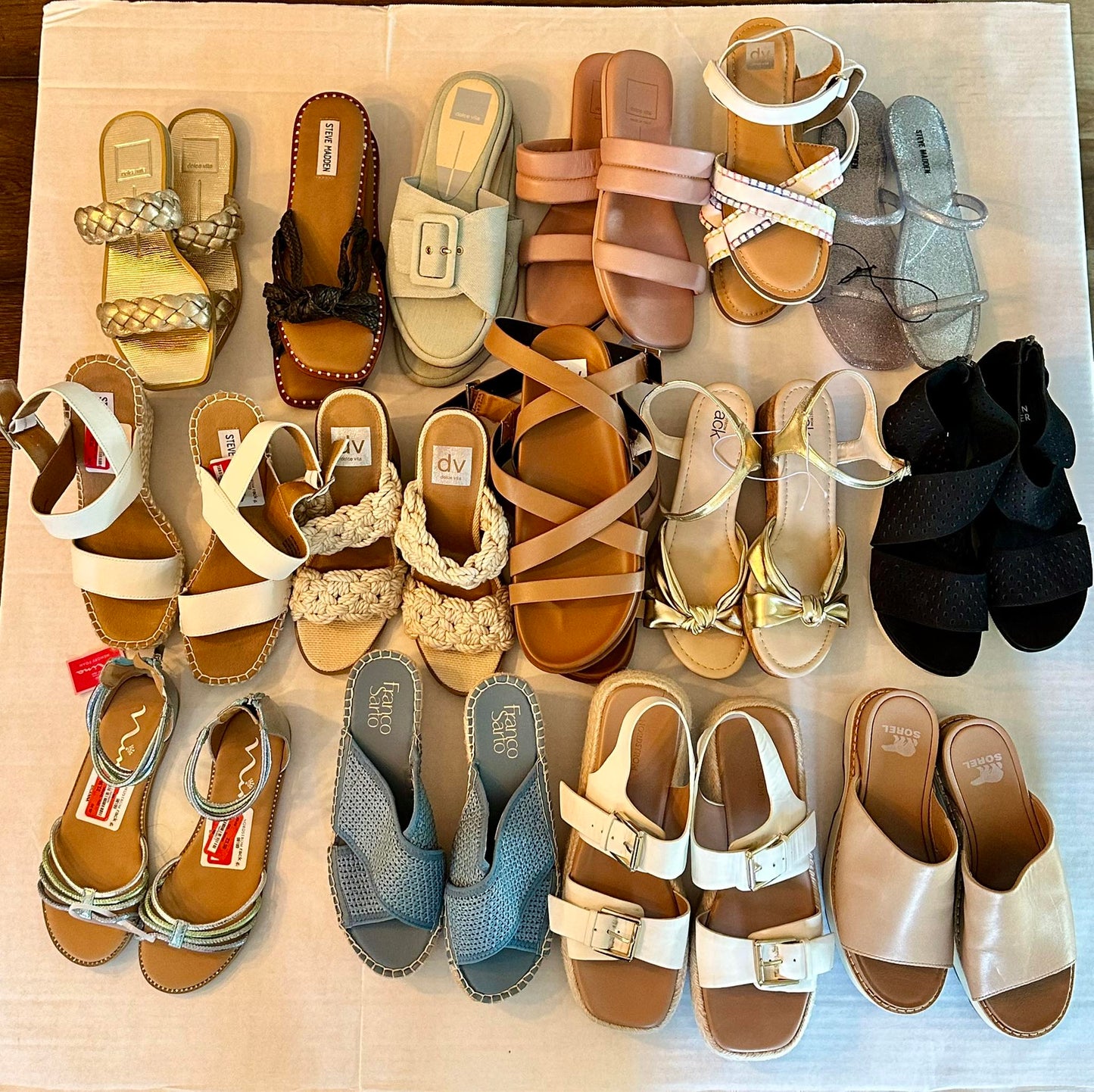Women's Sandal Assortment of designer brand Small box 15 pair